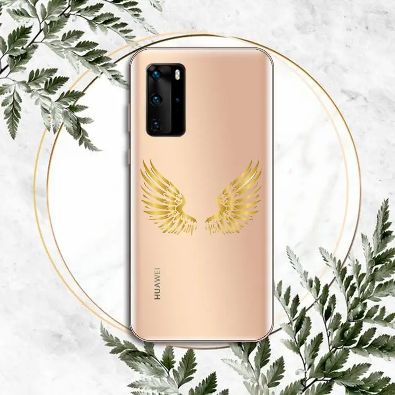 

Golden leaf flower love leopard print Phone Cases Clear Transparent for huawei honor P 40 30 20 lite Pro 10 i 8 9 x p smart 2019