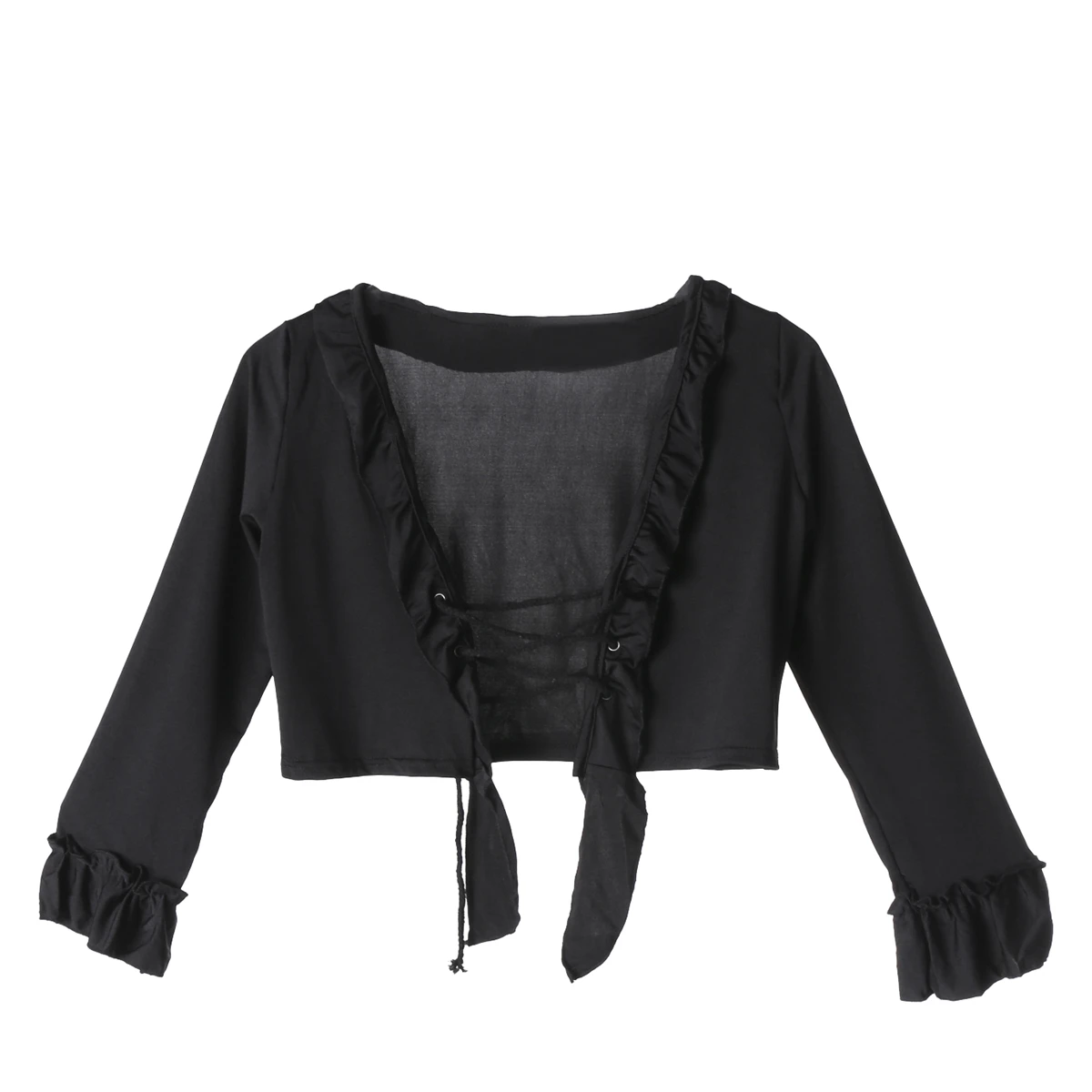 

New Arrival Fashion Women Ladies V Neck Crop Tops Summer Tank Tops Party Blouse Bandage Flare Long Sleeve Short Blouse Shirts