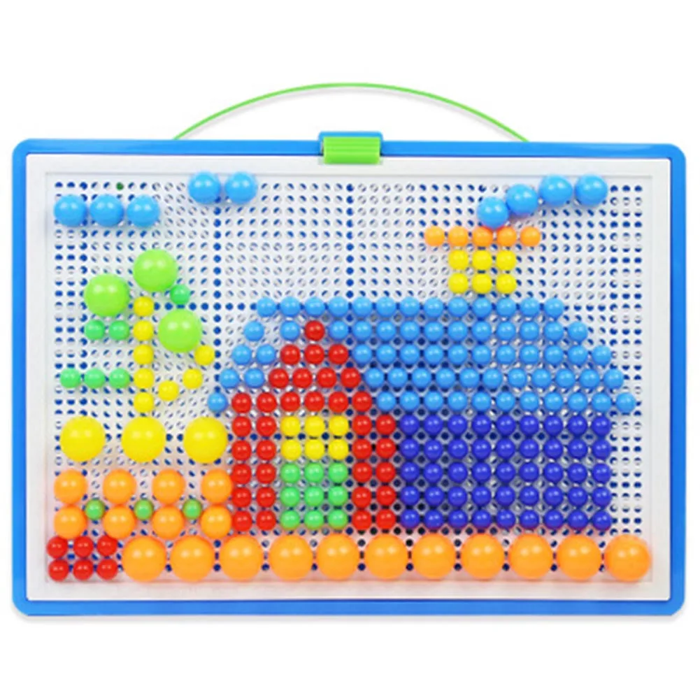 Мозаика Pegboard детские развивающие игрушки 296 шт грибные ногти Пазлы обучающие для