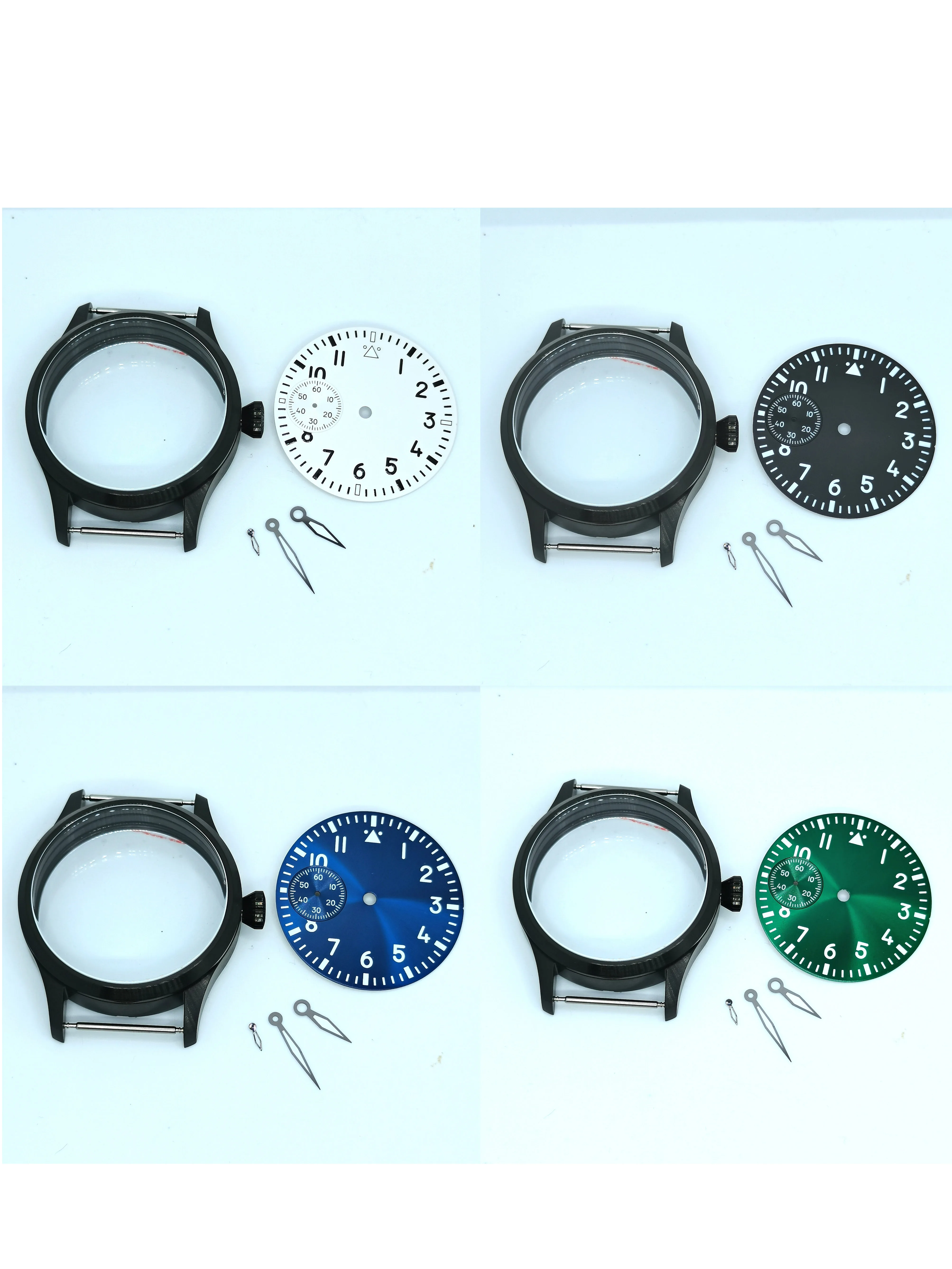 

New 42MM Watch Case Add Green Luminous Dial And Hands Fit St3600 Eta 6497 Manual Winding Movement
