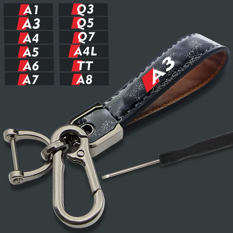 

1pcs Car Keychain Rings Trinket Key Ring For Audis A3 A6 Q3 B5 B6 B7 B8 B9 Q7 8P 8V 8L A5 A4 C6 C5 C7 4F A1 A7 A8 Q2 Q5 RS3 RS