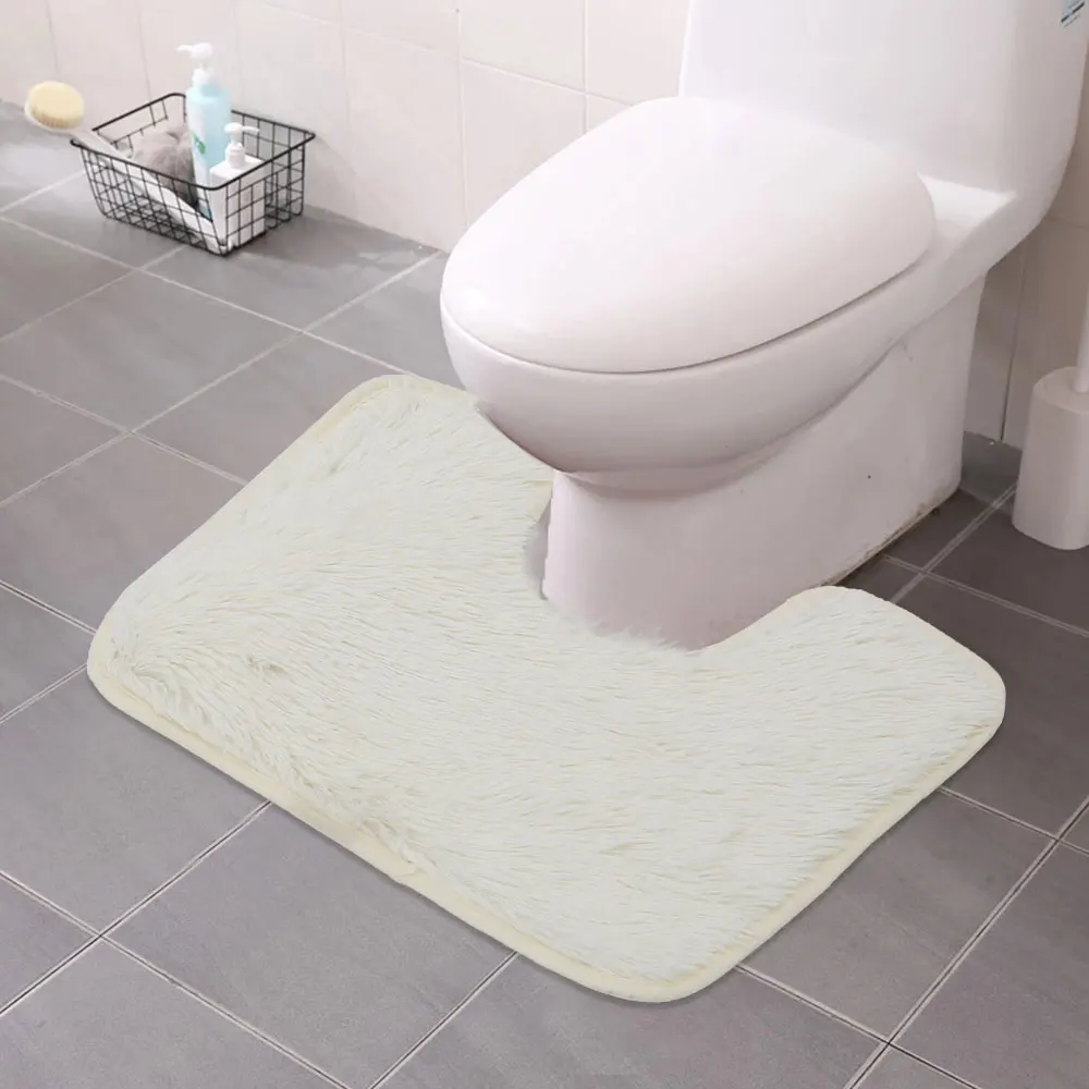 Bath Pedestal Mat Set Luxury Bathroom Rug Non Slip Water Absorbent Toilet Floor Carpet Machine Washable U Shaped Contour | Дом и сад