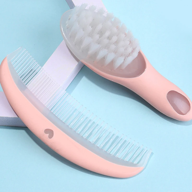 

Baby Soft Comb Brush Set Soft Comb Brush For Newborn Baby Scalp And Fetal Hair Care Supplies 2pcs/set