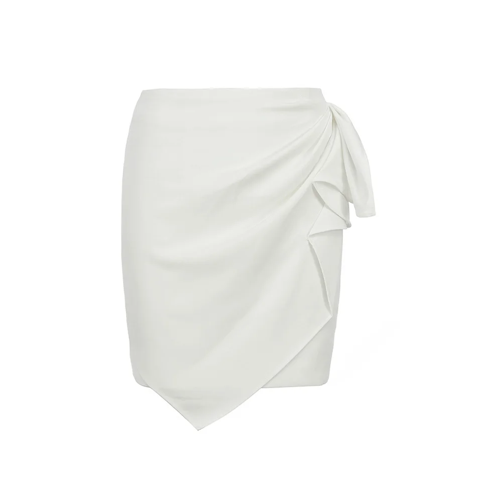 

2021 Summer New Women'S Fashion V-Neck Long-Sleeved Slim Top Irregular Mini Skirt 2 Pieces Two-Piece Set Bodycon Club Party Set