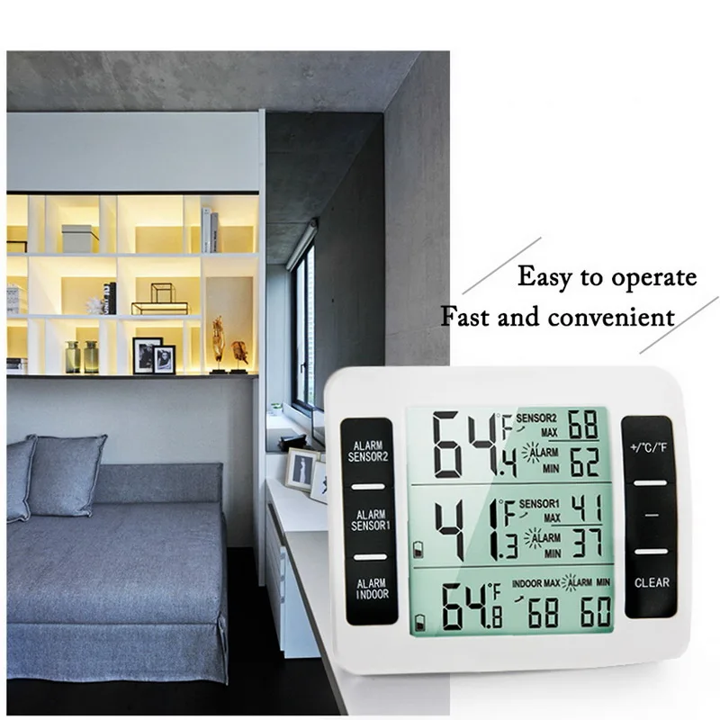 

New Home Wireless Indoor And Outdoor Thermometers Electronic Refrigerator Thermometer Temperature Measuring Device
