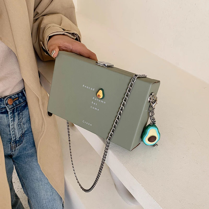 2019 новые милые сумки для женщин с длинной ручкой коробчатые цепи Повседневная