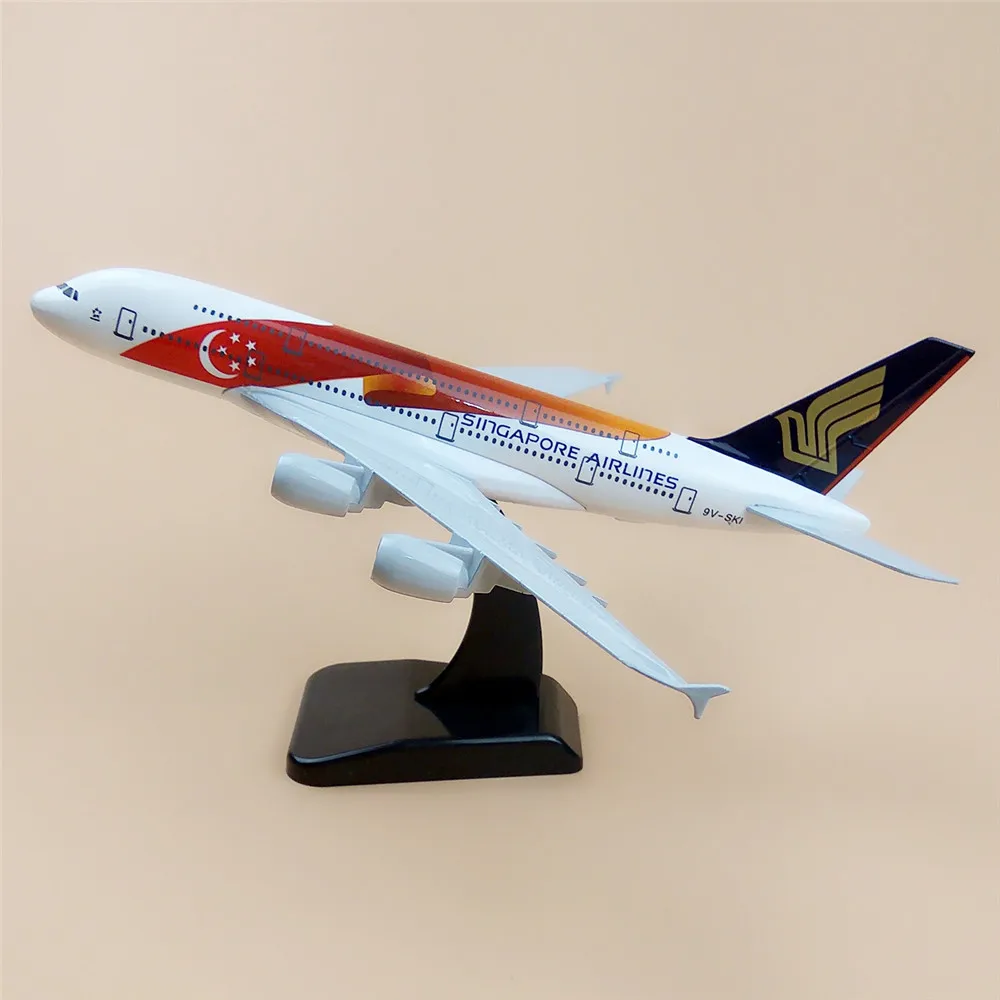 20 см Air Singapore Flag Airlines Airbus 380 A380 Airways модель самолета из металлического сплава с