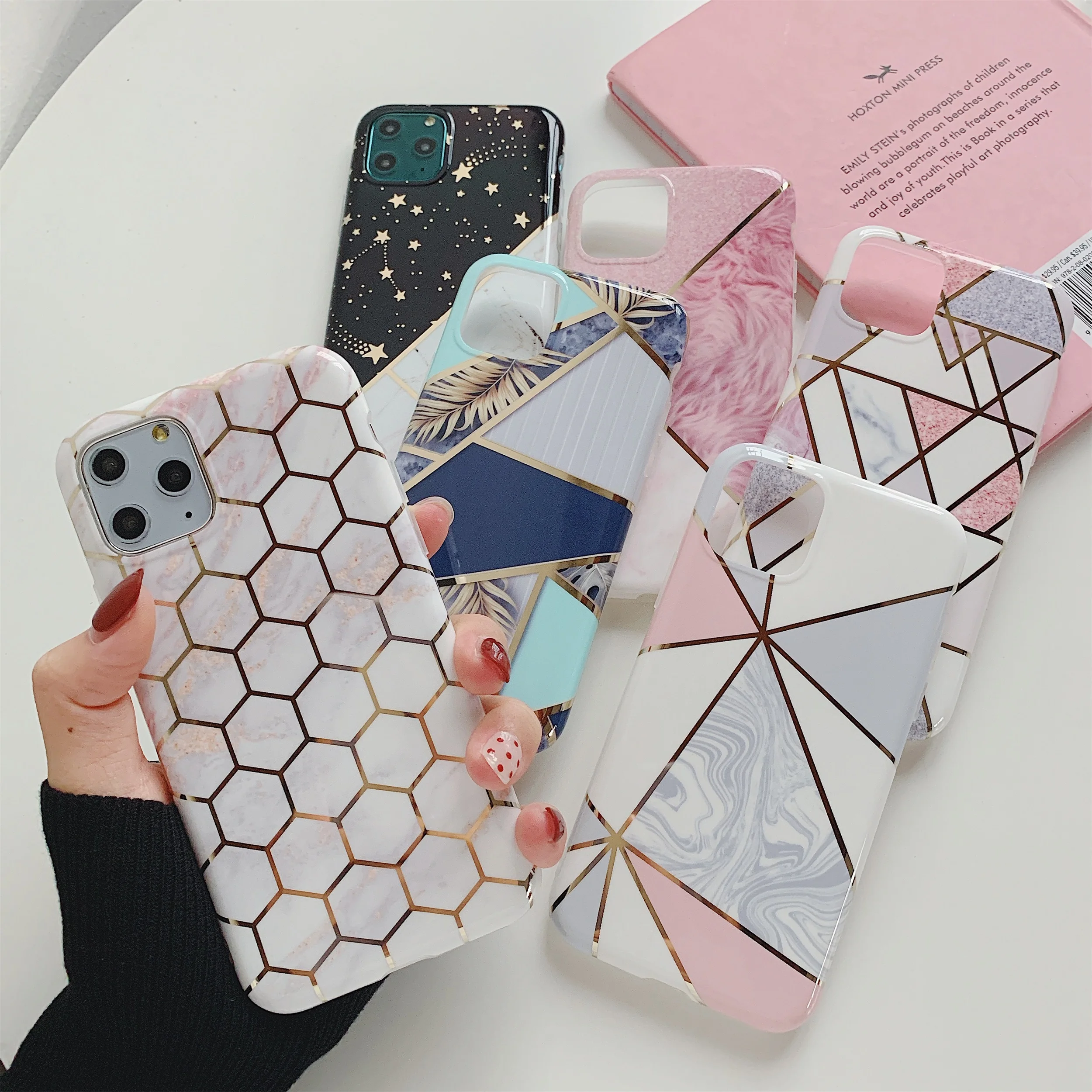 Чехол для телефона с геометрическим мрамором iphone 7 6 8 6s Plus X XR XS Max 11 11Pro 10 11ProMax