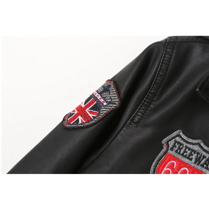 Осенняя плотная кожаная куртка для мальчиков детская пальто из искусственной