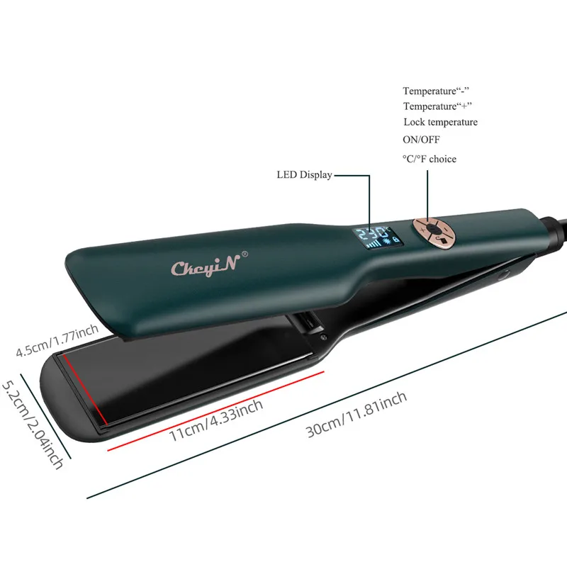 CkeyiN утюжок для выпрямления волос 1.73in широкая пластина Турмалин Керамические
