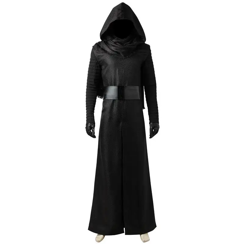 Full Set Год Звездные войны The Force Awakens Kylo Ren черный маскарадные костюмы Маска Рыцарь Джедай длинный халат плащ для мужчин на заказ Хэллоуин - Цвет: Full Set