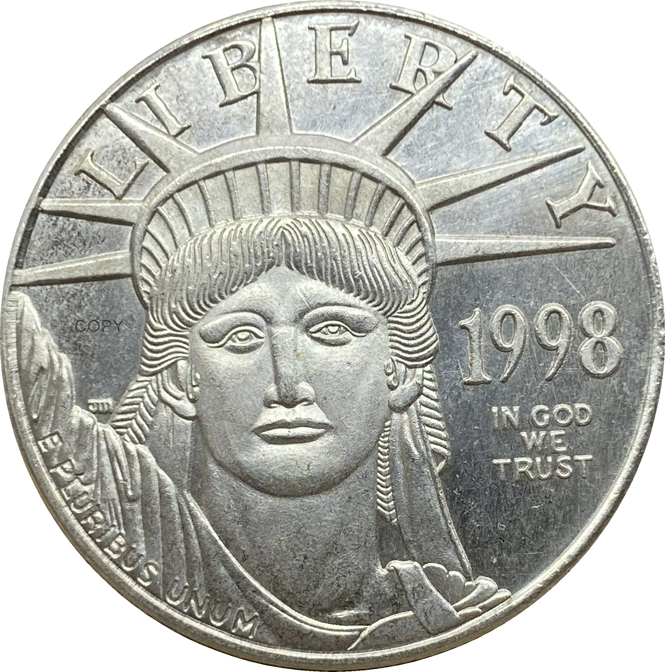

United States Of America 1998 IN GOD WE 100 Dollars Eagle Bullion Coinage Plated Silver Copy Commemorative Coins