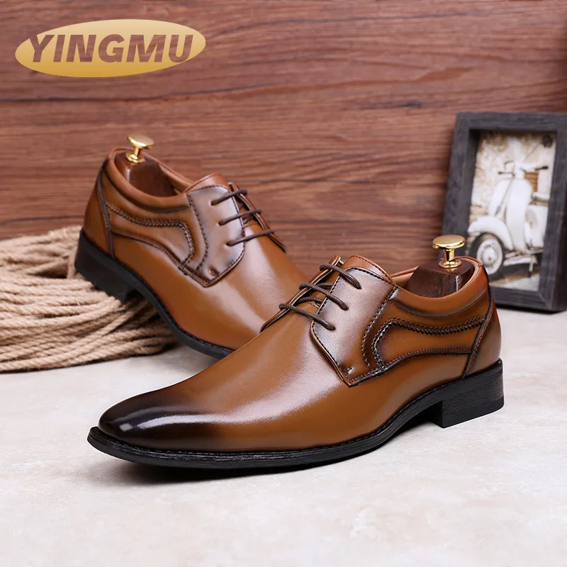 

Leather shoes men's business men's shoes men's shoes rubber soled shoes men's elegant men's leather shoes men dress shoes
