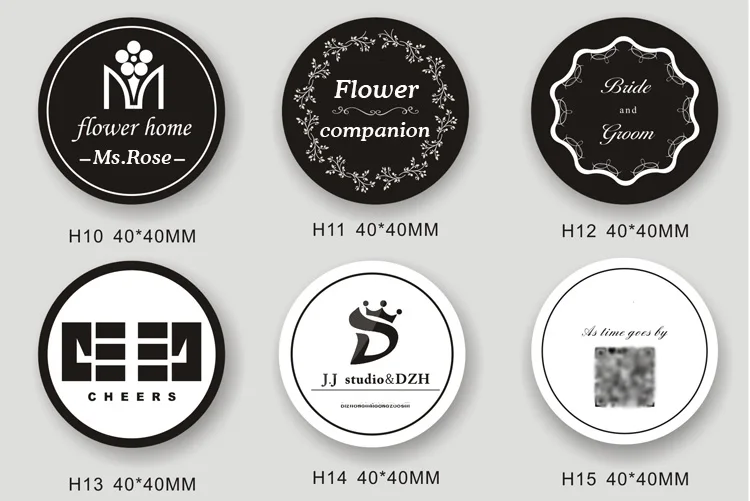 100 штук индивидуальная Милая черно-белая упаковка материалы для этикетки