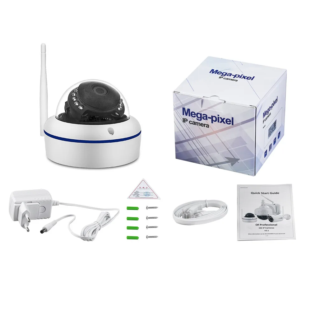 

KIMPOK 720P Vandal-proof IP Camera Wifi ONVIF P2P TF Card Slot CCTV Dome Camera Wireless Wired Audio Recorded Security Camera