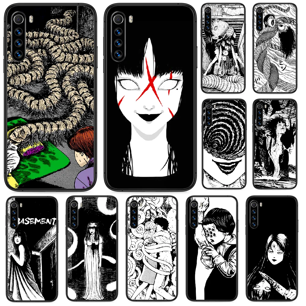 

Horror Thriller Anime Junji Ito Phone case For Xiaomi Redmi Note 7 8 8T 9 9S 4X 7 7A 9A K30 Pro Ultra black coque silicone