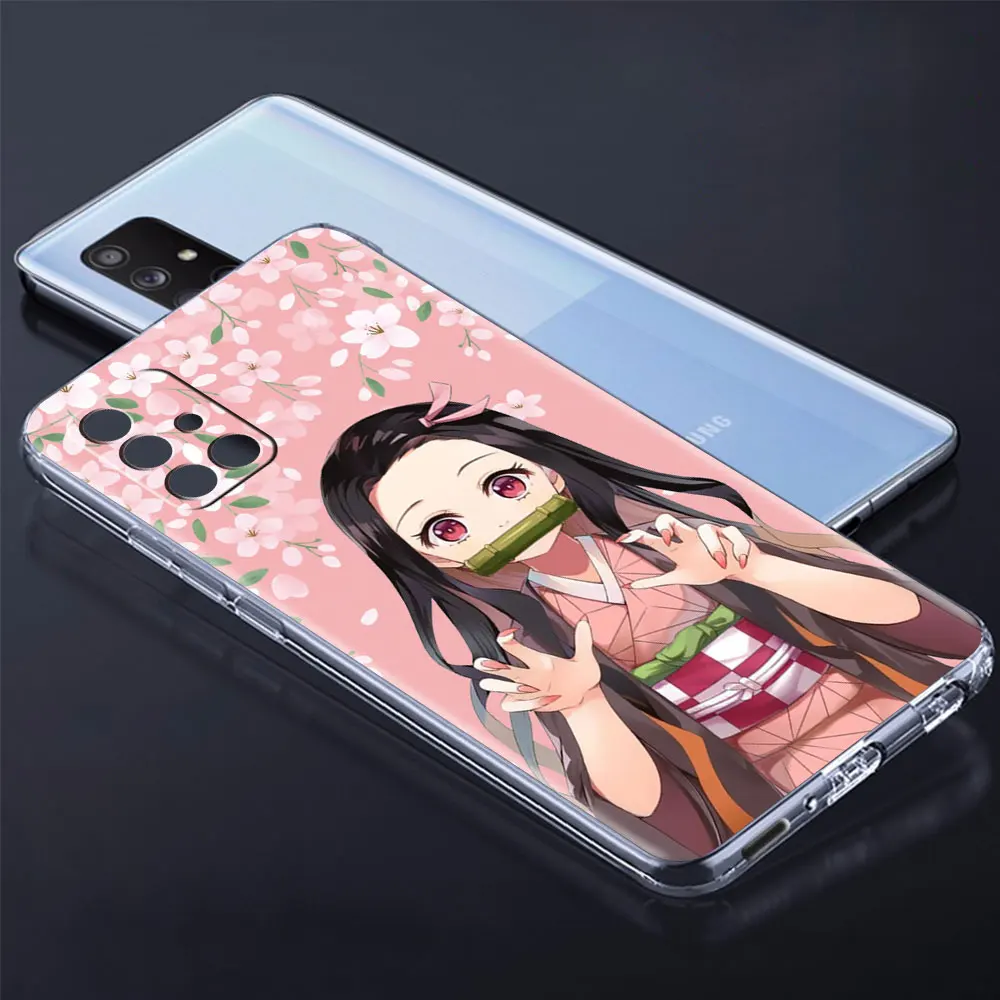 Anime Demon Slayer Cute Transparent Case For Samsung Galaxy A51 A71 A21s A31 A12 A32 5G A21 EU A52 4G A41 A11 A22 Phone Cover