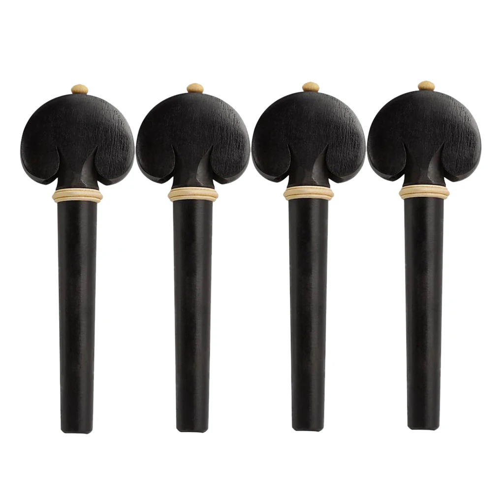 

4pcs Ebony Wood Cello Tuning Pegs Instrument Making DIY Replacement