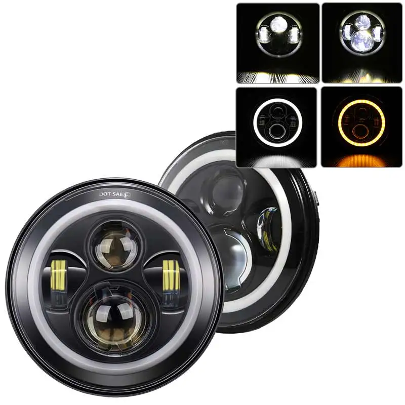 2шт 7-дюймовый круглый светодиодный фонарь для Jeep Wrangler JK TJ Hummer H1 H2 12V 24V Suzuki Samurai Lada 4x4