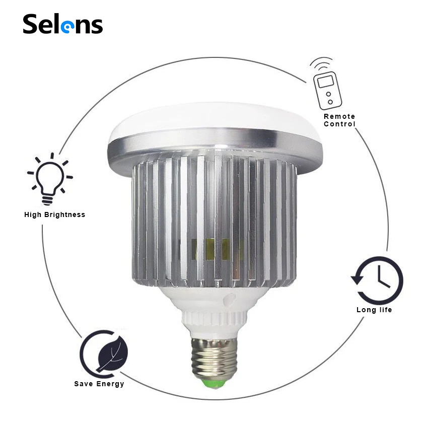 Selens E27 105 Вт светодиодный ная светильник ПА для фотостудии лампа с регулируемой