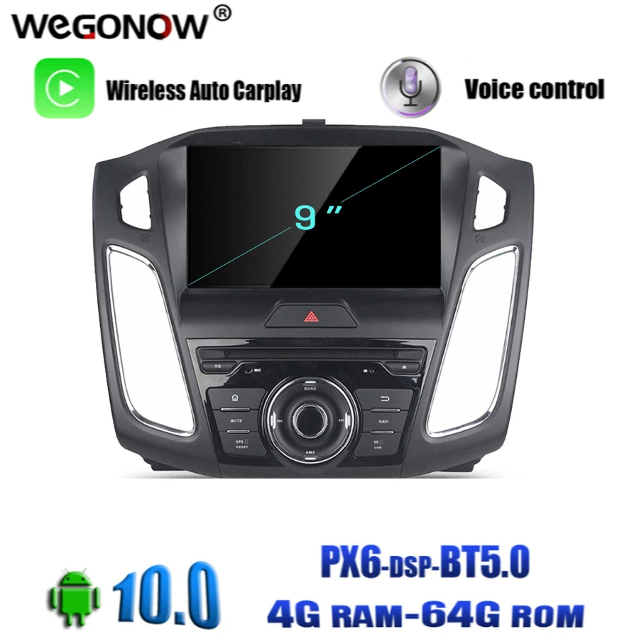 Автомобильный DVD плеер TDA7851 Android 10 0 для Ford Focus 2012 2018 Восьмиядерный процессор 64 Гб