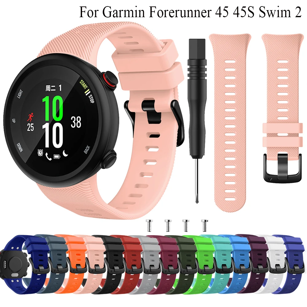 

Wristband watchband Strap with tool for Garmin Forerunner 45 45S Garmin Swim 2 Silicone Replacement Smartwatch strap accessories