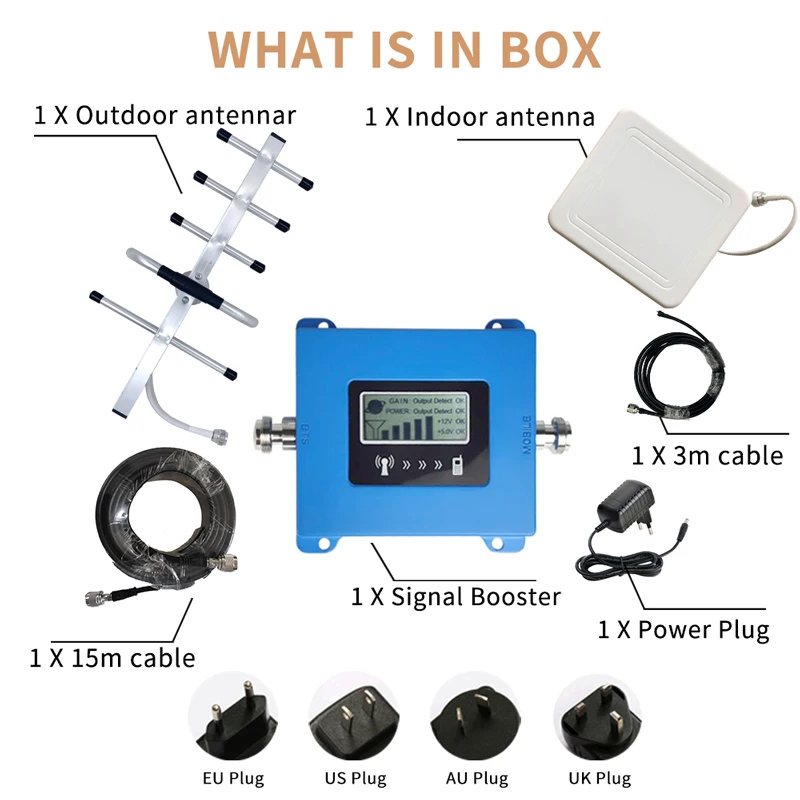

Band 20 4G Amplifier 800MHZ Europe Mobile Phone Signal Booster Cell Phone Amplifier 4g Lte 800 Repeater Set B20 B3