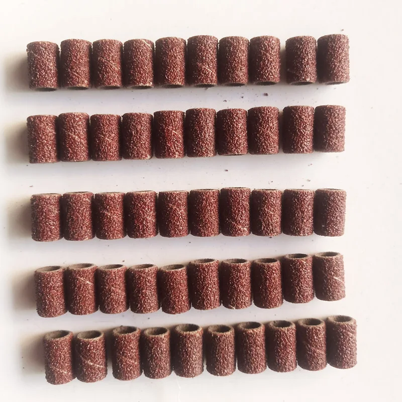 100 шт. Аксессуары Dremel Grit 80#6,35 мм стойка под барабан комплект+ 2 шт. шлифовальная лента 3,17 мм песочный оправка для вращающегося инструмента сверло для ногтей