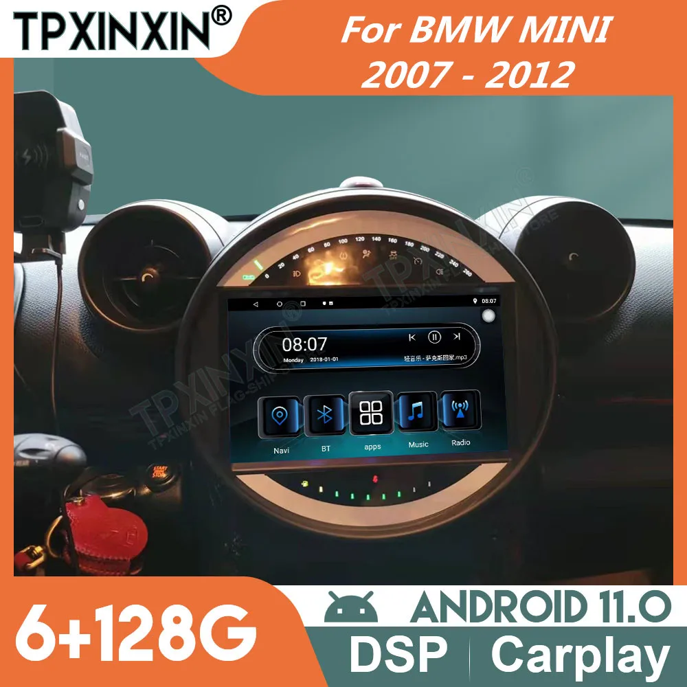 

for BMW MINI 2007 - 2012 Car Radio Tape Recorder 2Din Android Stereo Autoradio Central Multimidia Video Player Carplay Head Unit