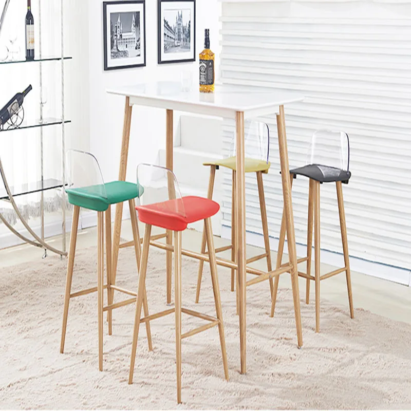 2019 современный минималистичный барный стул высокий стальные ножки красочный