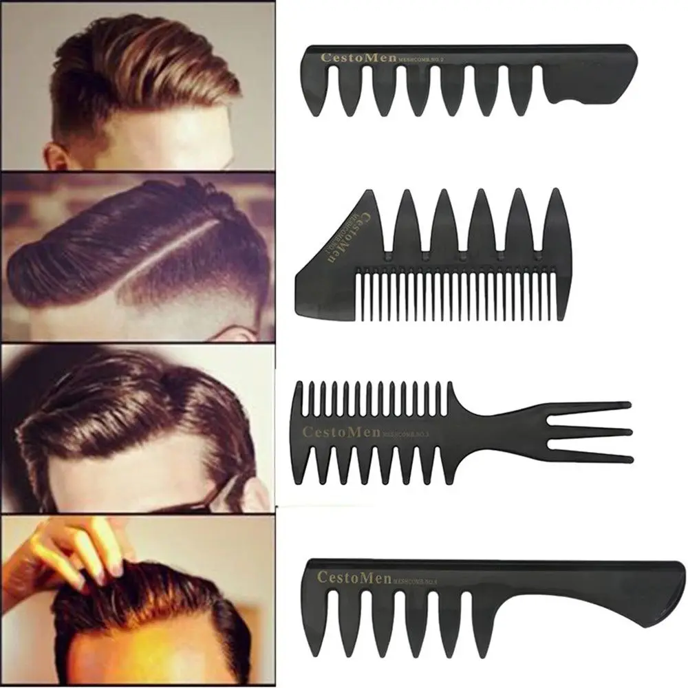 

Hot New Salon Accessory Beard Styling Hairdressing Tool Fork Comb Hair Brush Barber Shop Wide Teeth Brush Styling Tool