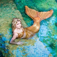 gold mermaid evening dresses cosplay mermaid prom party dress split party gowns vestido de fiesta