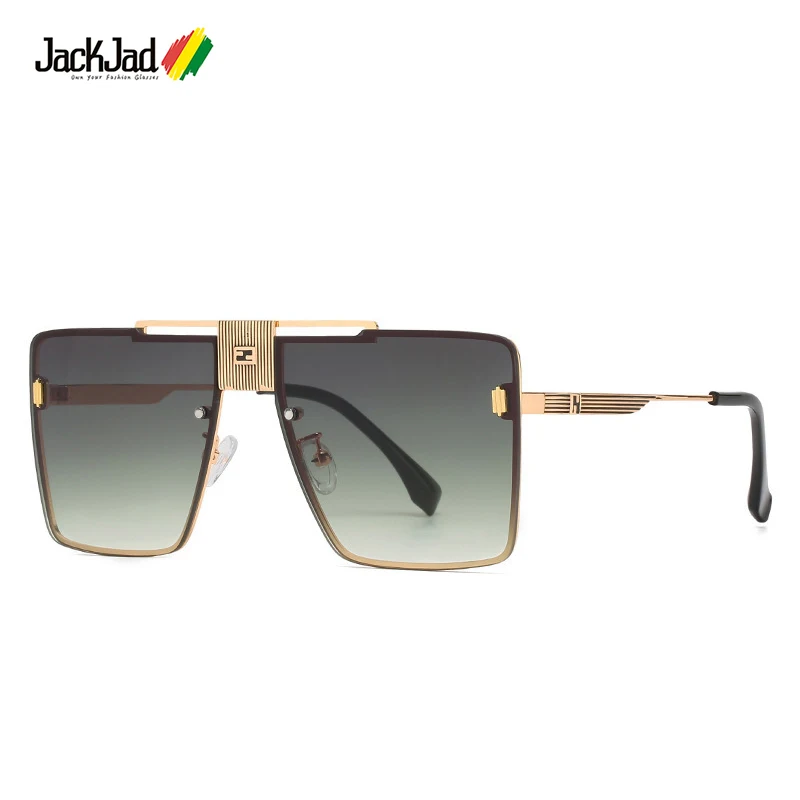 

Мужские солнцезащитные очки с градиентом JackJad, винтажные классические брендовые дизайнерские солнцезащитные очки в металлической квадрат...
