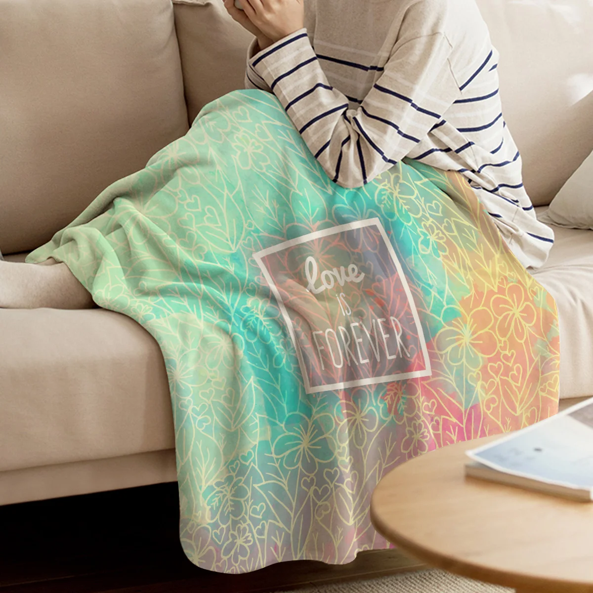 

Sketch Flower Watercolor Valentine Throw Blanket Soft Comfortable Velvet Plush Blankets Warm Sofa Bed Sheets