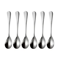 6 pcs kitchen tableware coffee stirring spoon teaspoons stainless steel mixing scoop long handle coffee tea drinking tools
