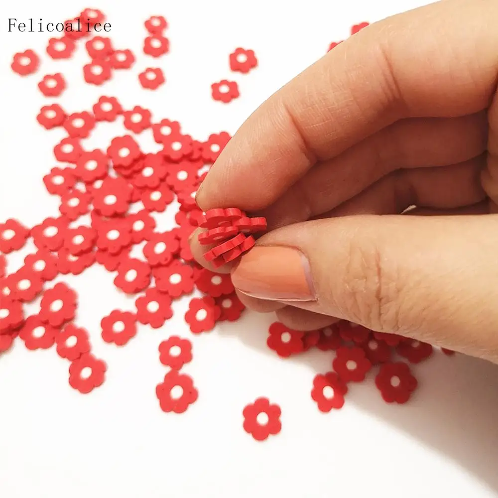 20g 8mm Red Flower Slices For Slime Supplies/Nails Art Tips Polymer Clay Sprinkles Slimes Toys DIY | Игрушки и хобби
