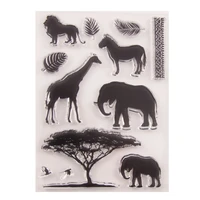 african grassland animals transparent clear silicone stamp seal diy scrapbook rubber coloring diary decor office school supplies