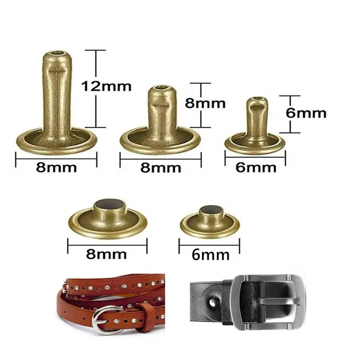 360 наборов кожаные заклепки двойная крышка трубчатые металлические шпильки с