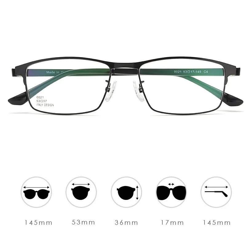 Vazrobe Glasses for Men Square Full Rim Spectacle Man Ultra-light Alloy Optical Lens Prescription Myopia Progressive Anti Blue |