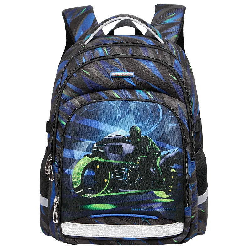 Детский ортопедический школьный ранец для мальчиков с 3D рисунком машины