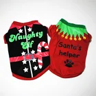 Рождественская Одежда для собак, хлопковая одежда для домашних животных, новогодний костюм для щенка, для маленьких и средних собак, жилет для чихуахуа, рубашка для собак