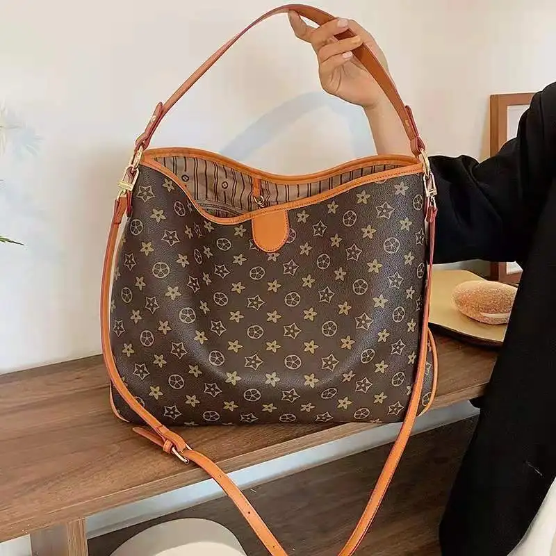 

Retro aging shopping bag shoulder bag 2021 new trendy large-capacity tote diagonal commuter female bag