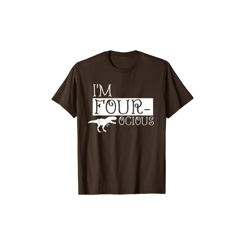 

I'm Four-Ocious Dinosaur Funny Graphic T Shirt Men Cotton 2021 Summer Short Sleeve Tee Harajuku Shirt Homme Plus Size Tops