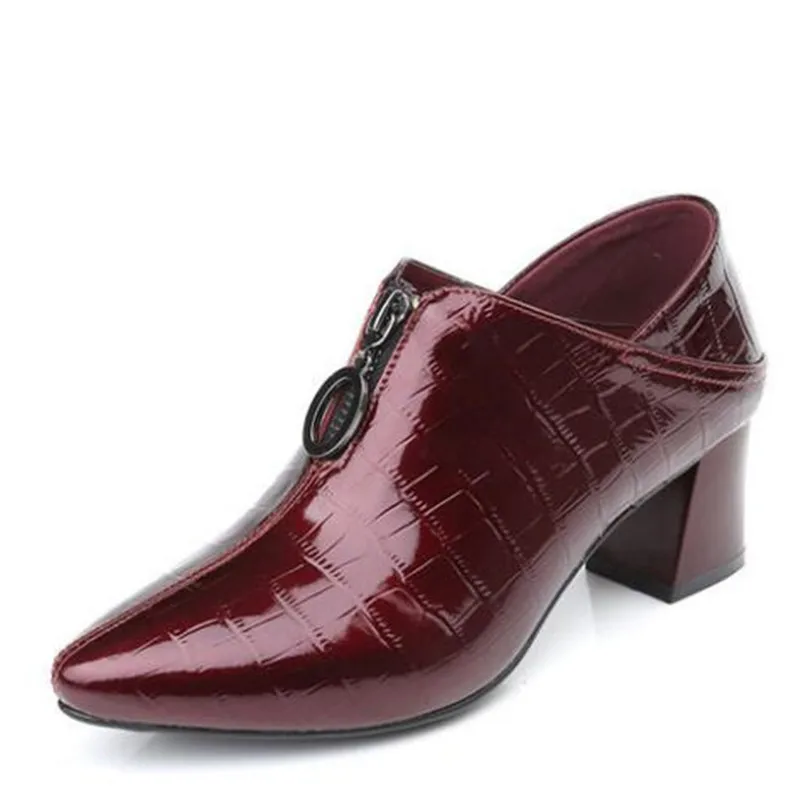 

ZXRYXGS 2022 Top Cowhide Pointed Deep Mouth Women Fashion Shoes High Heels Wild Wedding Banquet Patent Leather Shoes Women Shoes