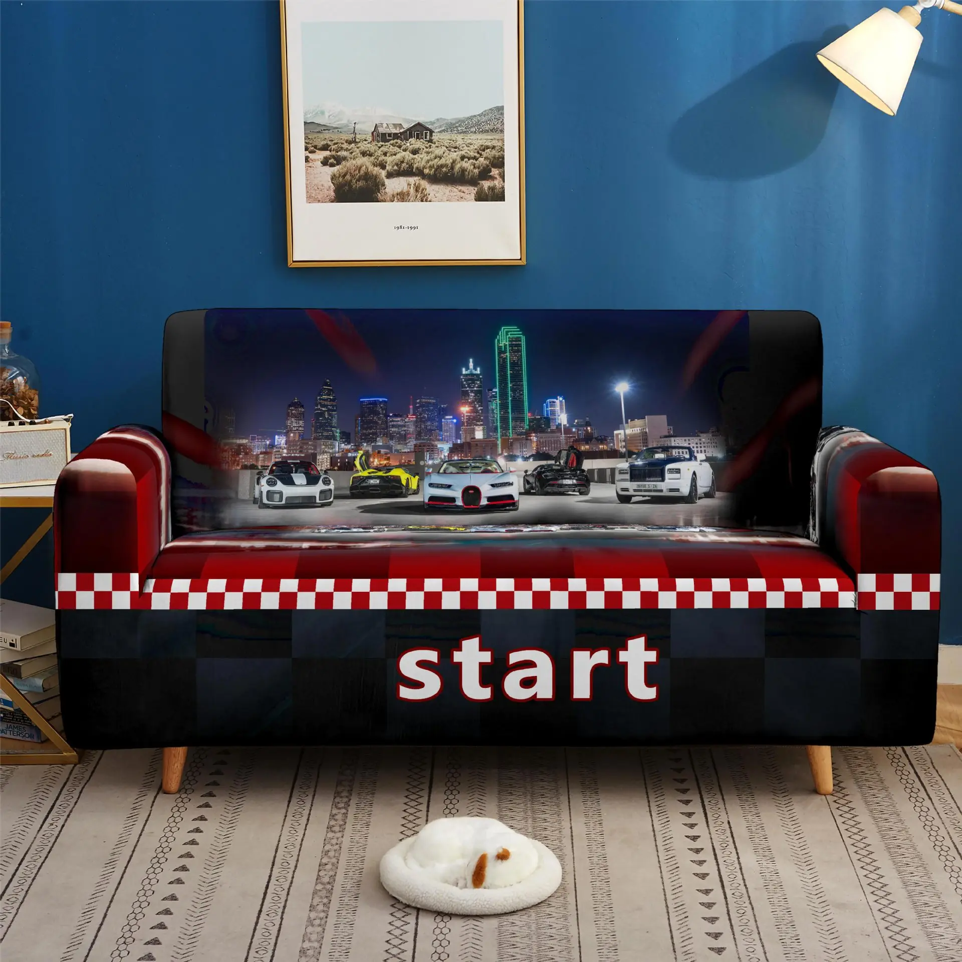 

Cars Fireworks Night City 3D Print Elastic Sofa Cover For Living Room L Shape Sofa Cover One Two Three Four Seater All-inclusive