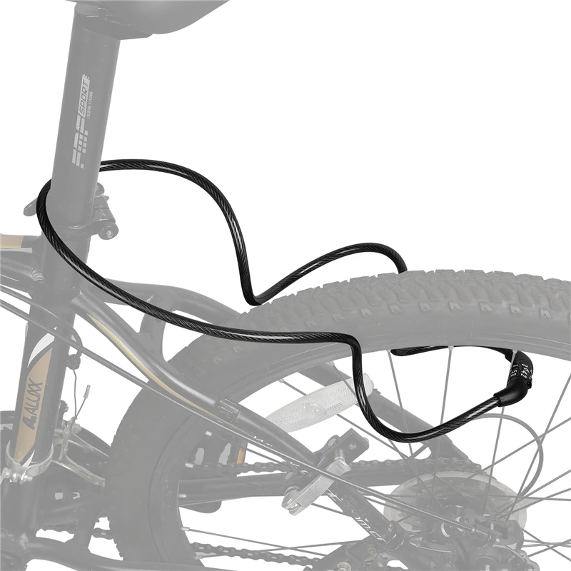WEST BIKING Велосипедные замки 4 значный код Комбинации Велосипедные замки безопасности замок 1200 мм Сталь кабель спиральный велосипед велосипедный замок