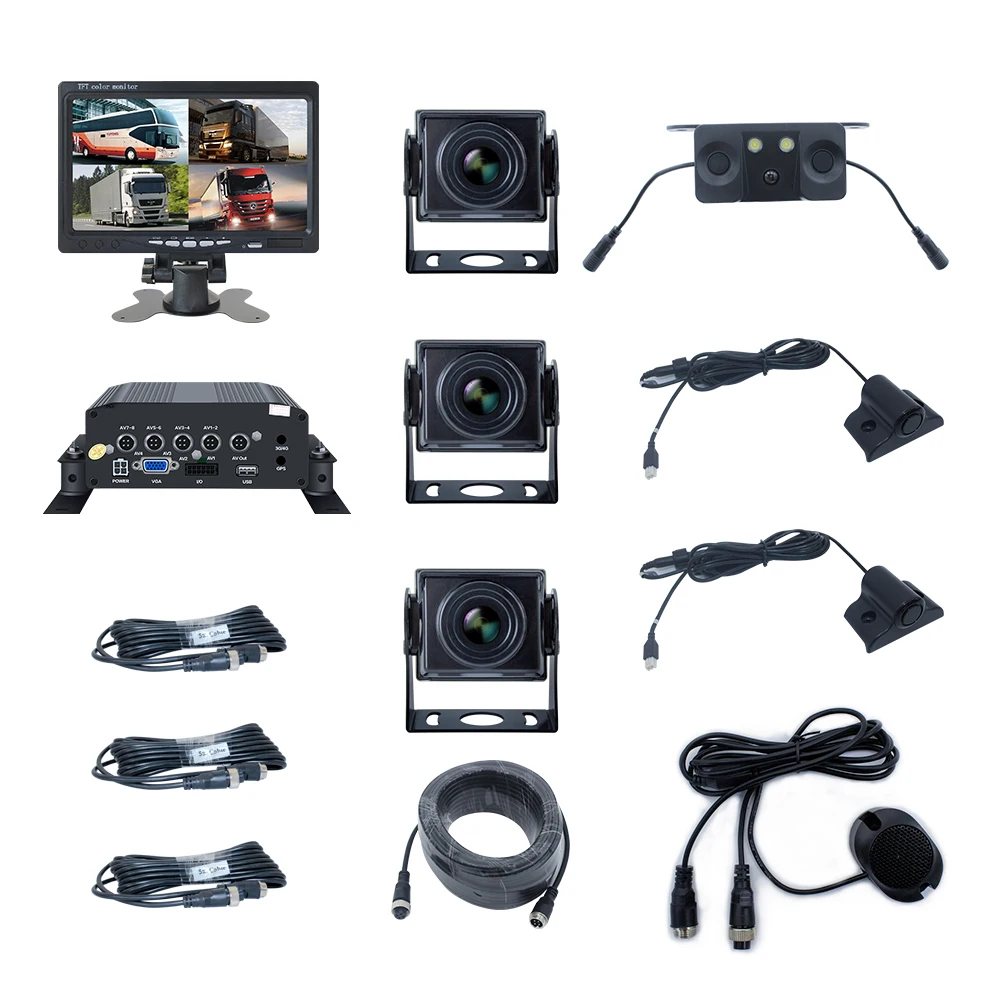 4-канальный автомобильный монитор система видеонаблюдения с жестким диском 4