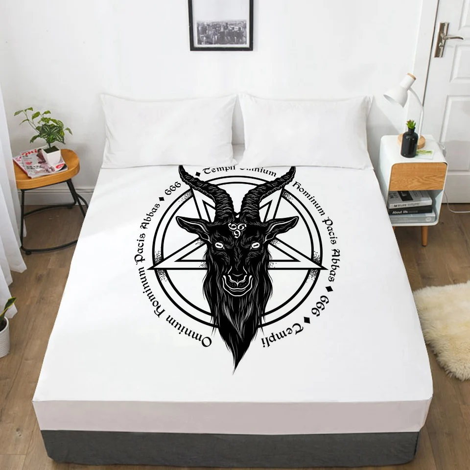 

1pc 3D Bed Sheet With Elastic Fitted Sheet 135/150/180/200/160*200 Mattress Cover Double Queen King Bedding Magic Cat