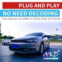 AKD tuning cars Headlight For VW Jetta MK6 R8 Headlights LED DRL Running lights Bi-Xenon Beam Fog lights angel eyes Auto levels