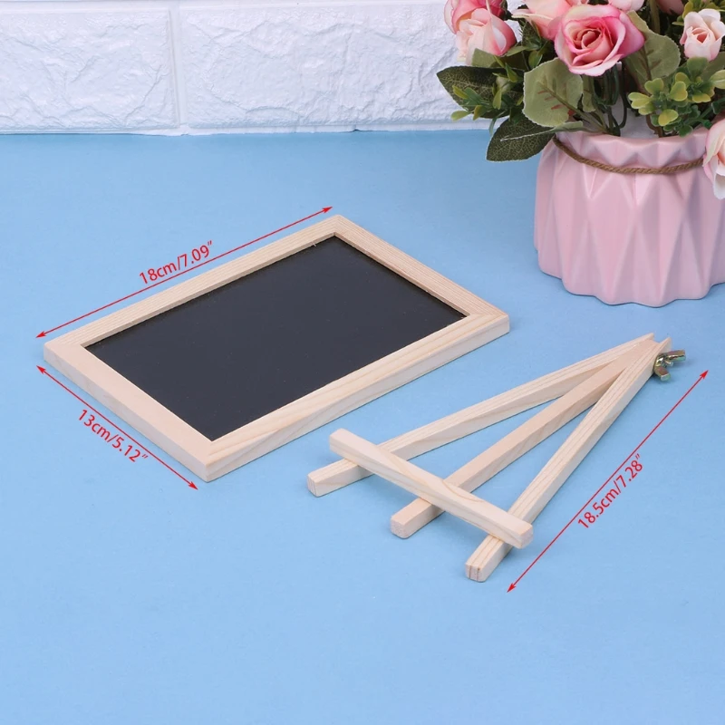 

Wood Tabletop Chalkboard Double Sided Blackboard Message Board Children Kids Toy B85B